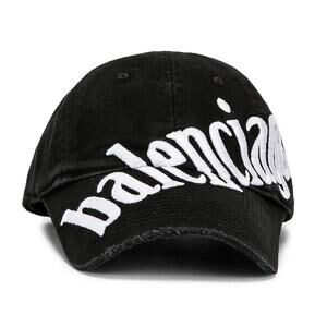 Balenciaga Embroidered Black Logo Baseball Cap Size S